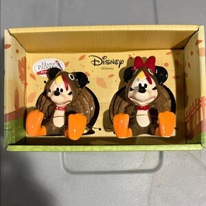 Disney Mickey and Minnie Mouse Salt and Pepper Shakers - Brown and Orange